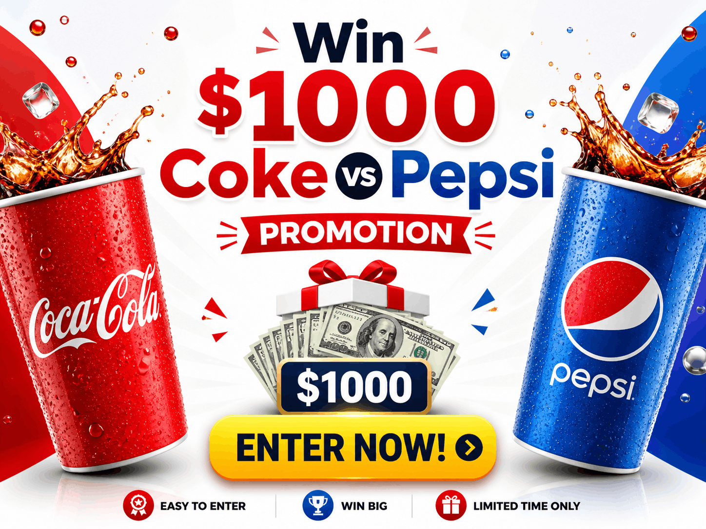 coke vs pepsi $1000 giveaway